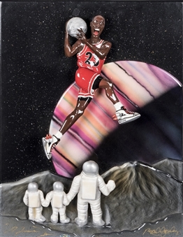 Michael Jordan Autographed "Space Ball" Sculpture by Artist Roark Gourley (Artist COA/UDA)